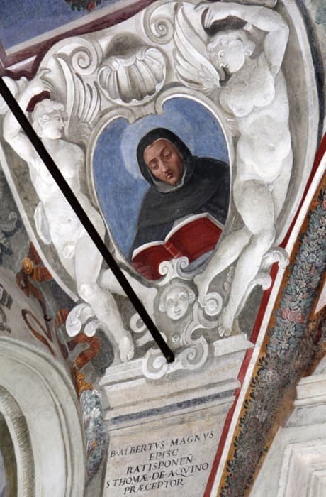 Fresque représentant saint Albert le Grand avec un livre