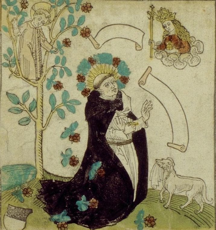 Enluminure du bienheureux Henri Suso en prière
