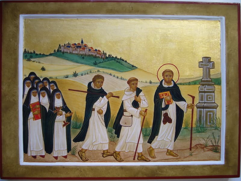 Icône de la Sainte Prédication avec saint Dominique et les premières moniales