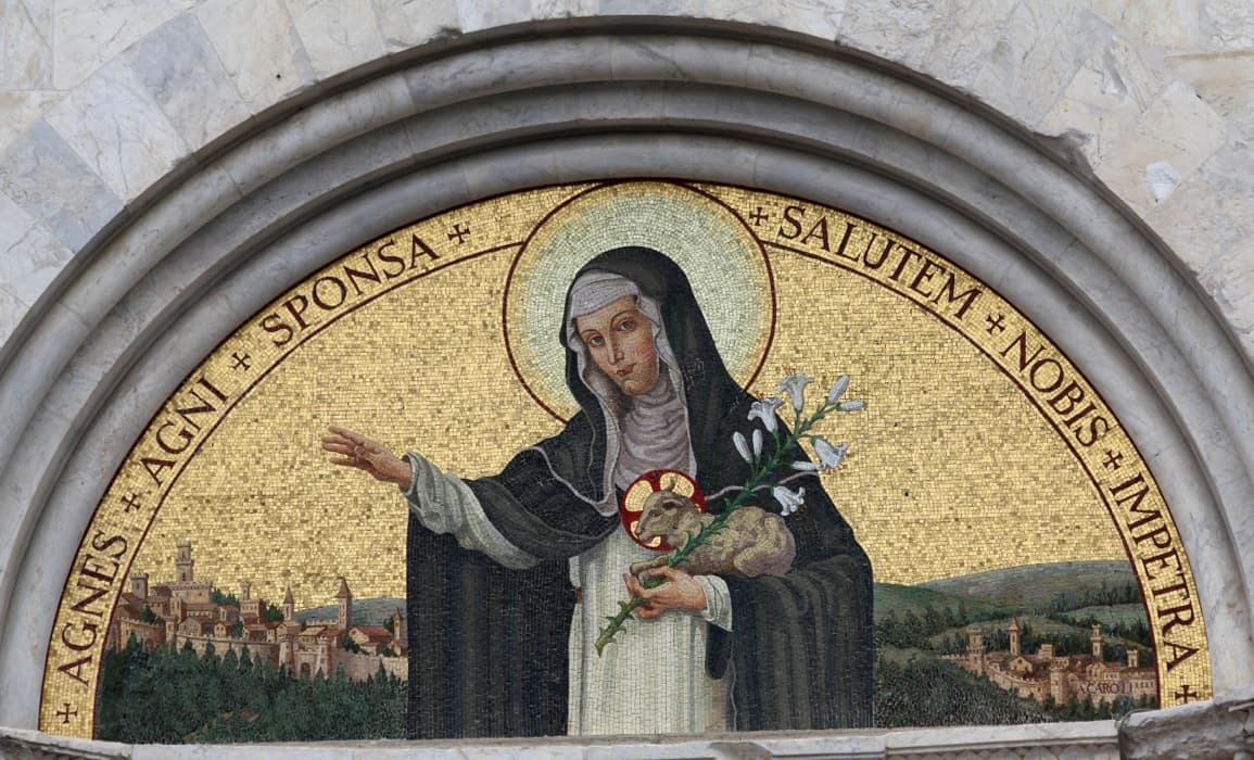 Mosaïque représentant sainte Agnès de Montepulciano